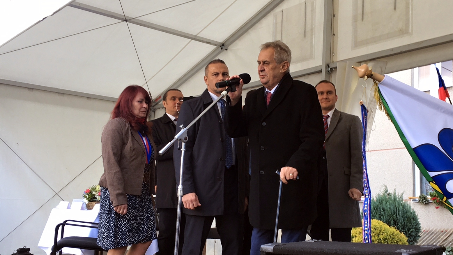 Miloš Zeman na oficiální návštěvě v Luboměři pod Strážnou