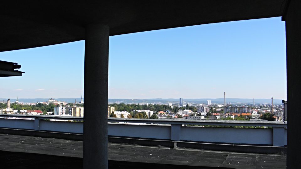 Výhkled z terasy hotelového domu v Olomouci