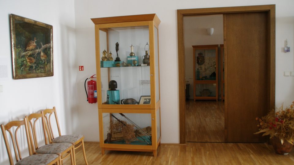 Vitrína s pozůstalostí Karla Lukase v Zábřežském muzeu