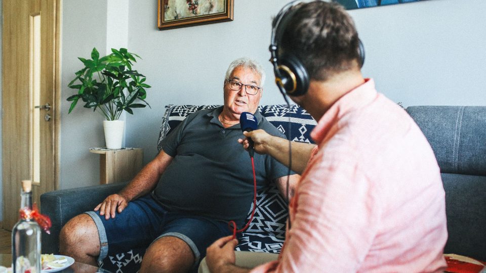 Bedřich Zapletal a moderátor Patrik Rozehnal