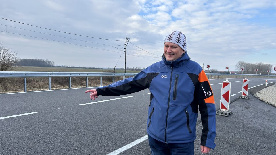 U noví silnice mezi Přerovem a Bochoří se starostou Bochoře Tomášem Volkem