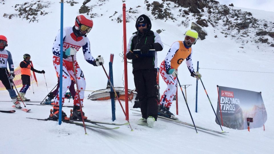 Tadeáš Kříž při závodech v alpském lyžování