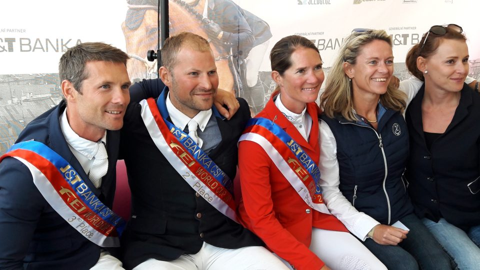 Vítězové Grand Prix (zleva): Ondřej Zvára, Marek Klus a Jörne Spreheová