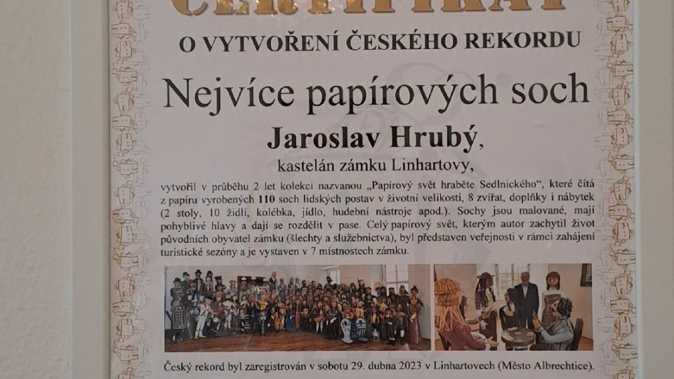 Kastelán Jaroslav Hrubý má svůj rekord oficiálně potvrzený