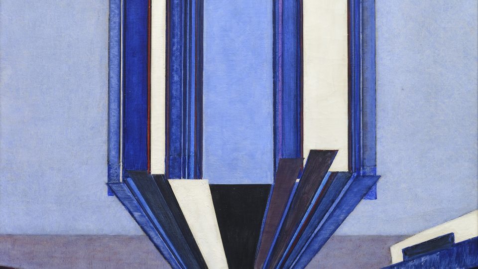 František Kupka, Tvar modré A II, 1919–1924, olej, plátno, 68 x 68 cm, sbírka Roberta Runtáka