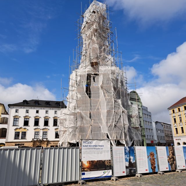 Opravovaný Sloup Nejsvatější Trojice v Olomouci | foto: Blanka Mazalová,  Český rozhlas