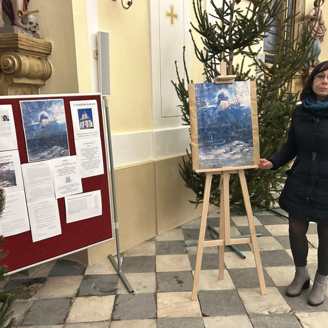 Jarmila Konečná u plátna s Ježíšem | foto: Lenka Kratochvílová,  Český rozhlas