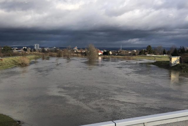 Řeka Morava v olomouckých Nových Sadech během 4. ledna 2024 | foto: Martin Dostál,  Český rozhlas