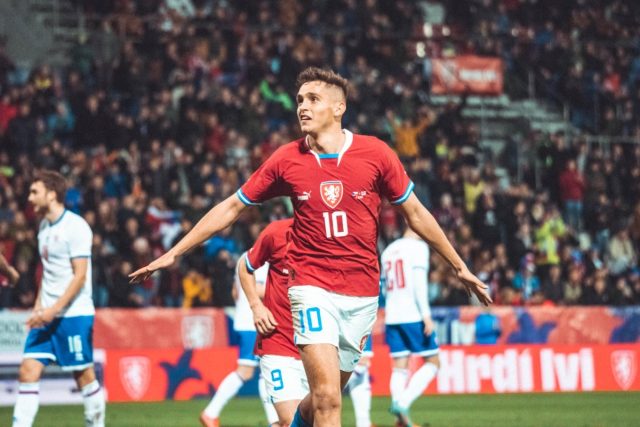 Mojmír Chytil dává gól za národní tým | foto: SK Sigma Olomouc