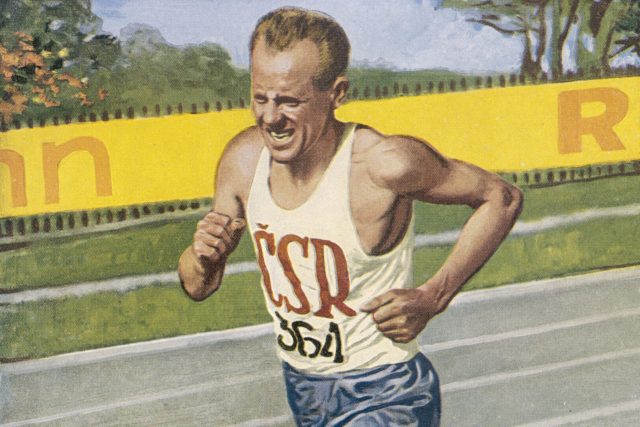 Emil Zátopek na olympiádě v Londýně 1948 | foto: Profimedia